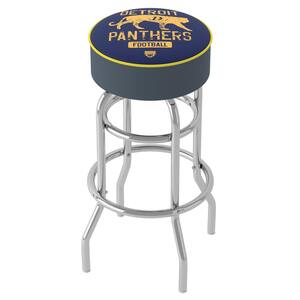 Golden State Warriors Logo 31 in. Yellow Backless Metal Bar Stool with Vinyl Seat