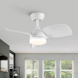 YUHAO 30 in. Indoor Integrated LED White Small Ceiling Fan with 