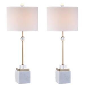 Dawson 30 in. Marble/Crystal Table Lamp, Brass (Set of 2)
