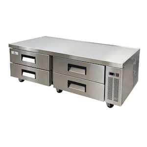 72 in. W 35 cu. ft. 4-Drawer Chef Base Commercial Specialty Refrigerator in Stainless Steel