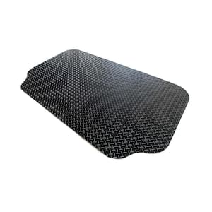 36 in. x 63 in. Black Diamond Plate Under-the-Grill Protective Deck and Patio Mat