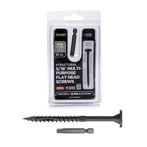 5/16 in. x 4 in. Star Drive Flat Head Multi-Purpose + Multi-Ply Structural Wood Screw - Exterior Coated (10-Pack)