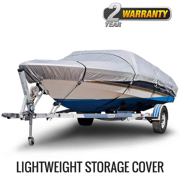NEW BOAT COVER 16' 17' 18.5' FT V-HULL BASS RUNABOUT BOAT GRAY STORAGE  COVERS