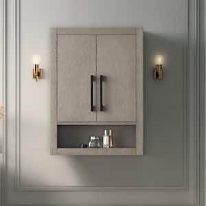 24 in. W x 8 in. D x 33 in. H Bathroom Storage Wall Cabinet in Driftwood Gray/MB