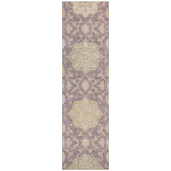 Chantille Machine Washable Indoor/Outdoor Abstract ACN3077 Purple 2 ft. x 7 ft. Runner Rug