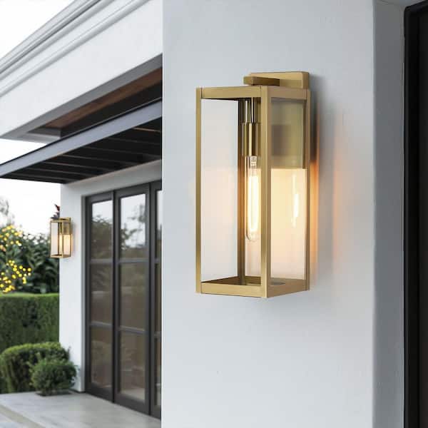 Trevot 16in Gold Outdoor Stainless Steel Wall Sconce Light