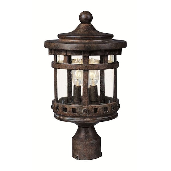 Maxim Lighting Santa Barbara DC 3-Light Sienna Outdoor Pole/Post Mount