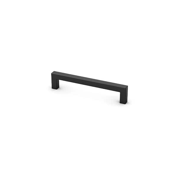 SIMPLY WOODMARK PRO Shaker Partial Overlay 5.4375 in. W x 1.1875 in. D x 1.03125 in. H Tempo Pull in Matte Black