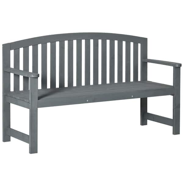 Outsunny Casual 56.25 in. Wood Outdoor Bench