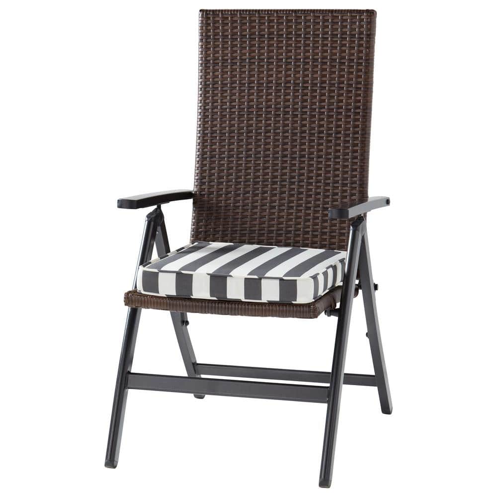 Greendale Home Fashions Wicker Outdoor PE Foldable Reclining Chair with