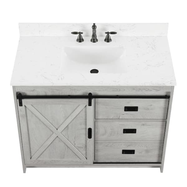 MOSAVIT TABARCA Lavabo Sobre Encimera De Piedra Gris  Wood bathroom  vanity, Wood bathroom, Full bathroom remodel