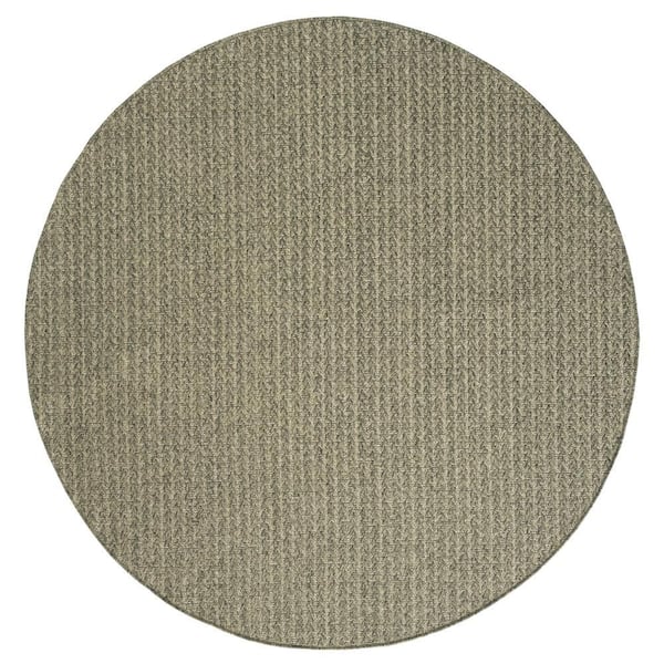 Tulum Olive 8 ft. Round x 8 ft. All-Over Design Contemporary Round Area Rug