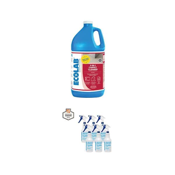 32 oz Heavy Duty Pro Spray Bottle (6-Pack) and 1 Gal 3-in-1 Carpet Cleaner Concentrate Combo