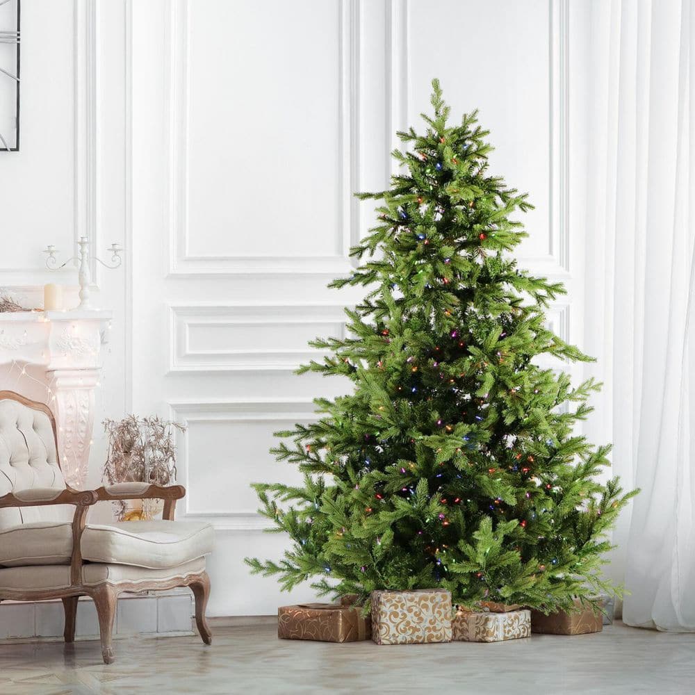 Fraser Hill Farm 7.5-ft. Pre-Lit Foxtail Pine Green Artificial