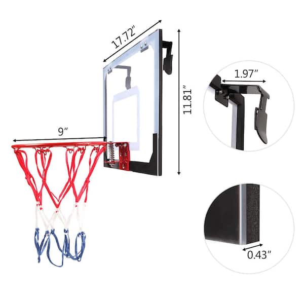 Soozier Mini Wall Mounted Basketball Hoop for Indoor and Outdoor Use  A61-040V00BK - The Home Depot