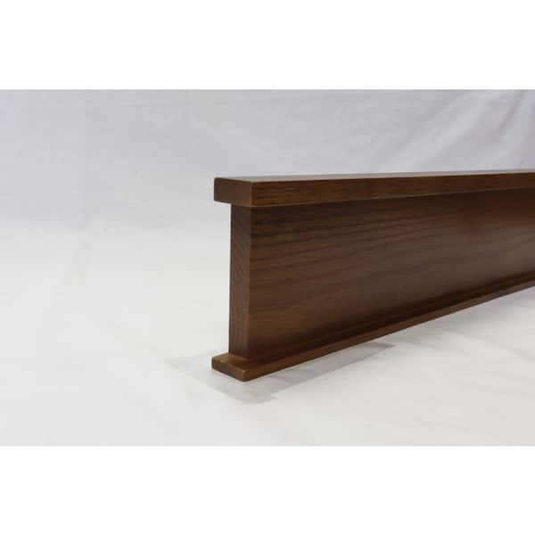 HOUSE OF FARA 1/4 in. D x 4-1/4 in. W x 34-1/16 in. L Oak Wood Stained English Chestnut Preassembled 28 in. Craftsman Crosshead