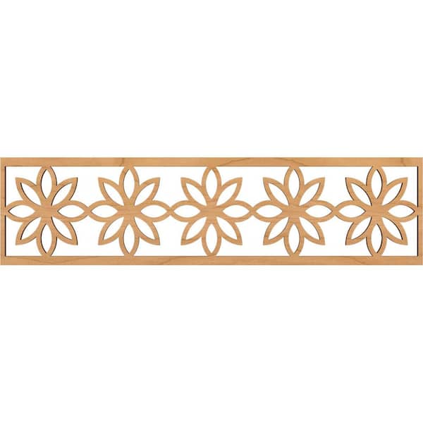 Ekena Millwork Daisy Fretwork 0.375 in. D x 47 in. W x 12 in. L Maple Wood Panel Moulding