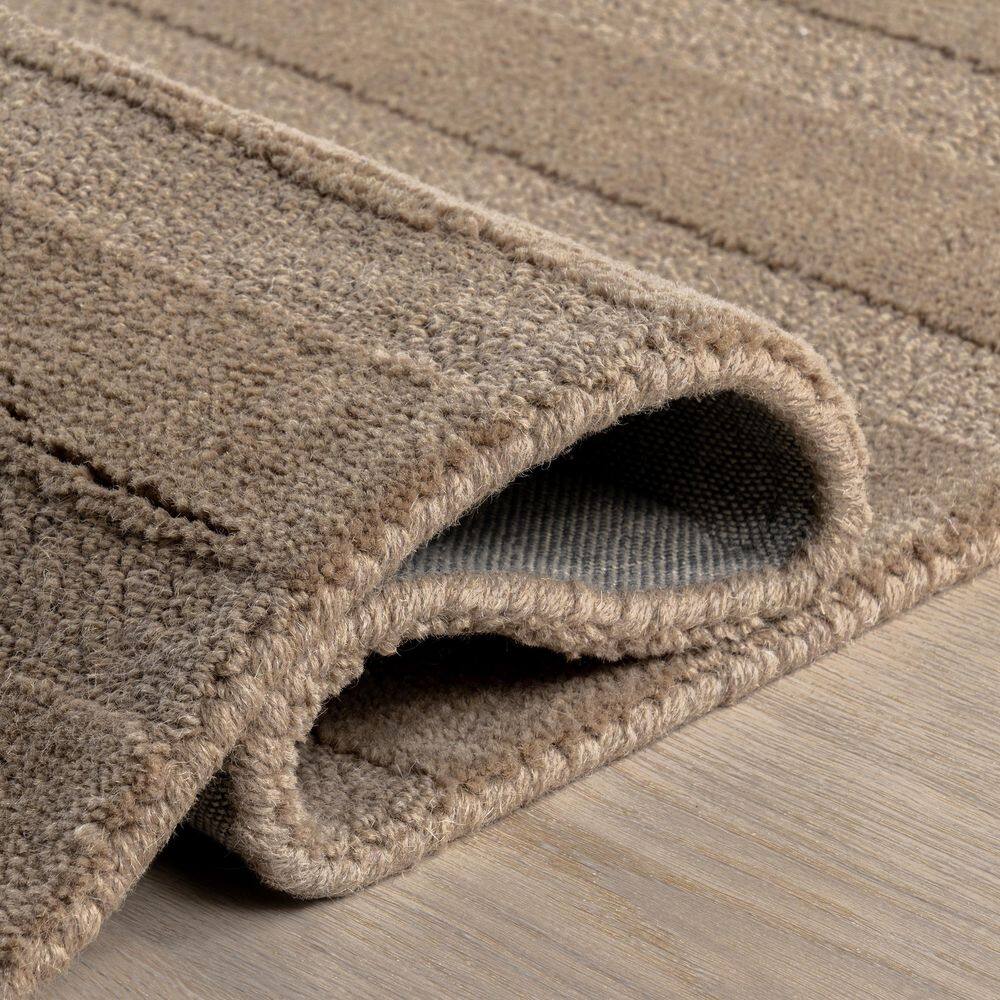 Vestry Brown Handmade Wool Rectangular Striped Area Rug, 3' x 5'