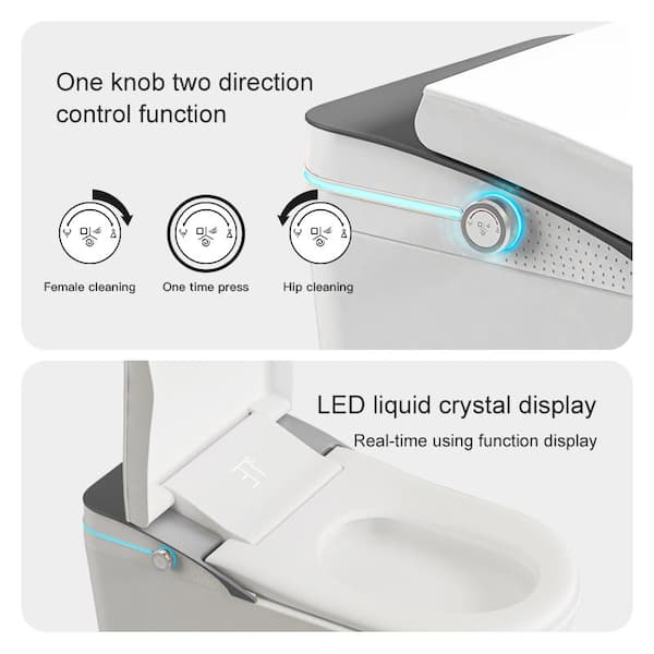 WELLFOR Elongated Smart Bidet Toilet 1.28 GPF with Auto Features and Accessories