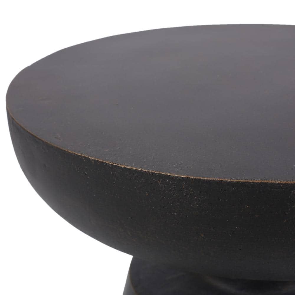 Antique Copper Round Concrete Outdoor End Table