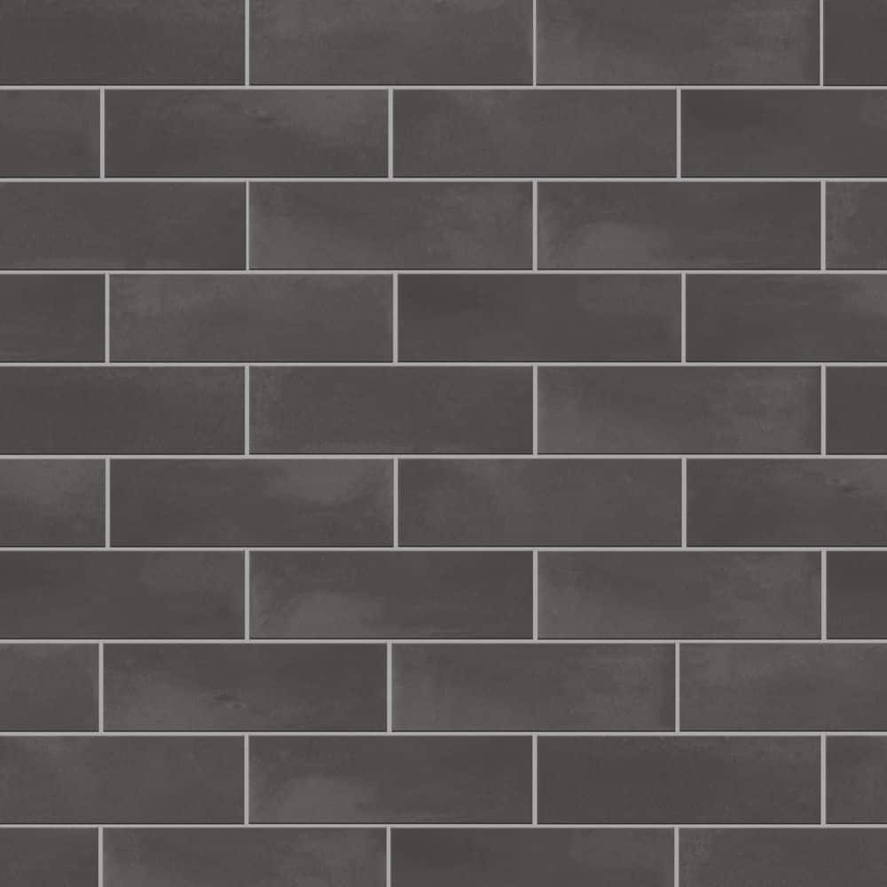 Merola Tile Coco Matte Black Hat 2 in. x 5-7/8 in. Porcelain Floor