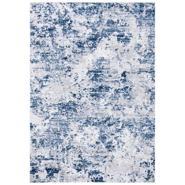 SAFAVIEH Amelia Navy/Gray Doormat 3 ft. x 5 ft. Distressed Abstract Area Rug