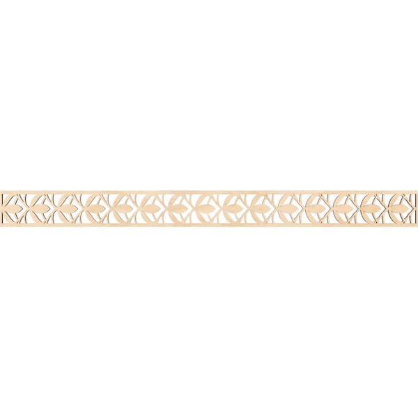 Ekena Millwork Salem Fretwork 0.25 in. D x 46.375 in. W x 4 in. L Birch Wood Panel Moulding