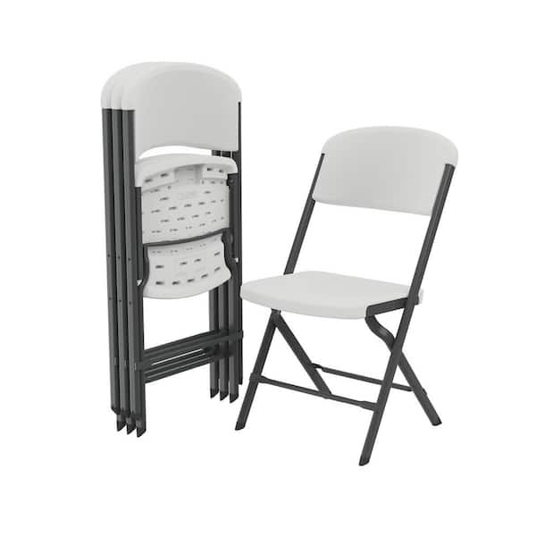 Almond Resin Contoured Seat Commercial Grade Office Folding Chair (Set of 4)