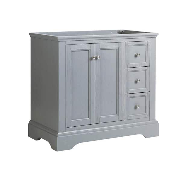 Windsor 36 in. W Traditional Bathroom Vanity in Gray Textured