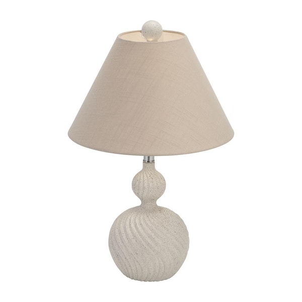 Liv & Skye 24 in. Ivory Resin Modern Twist Table Lamp