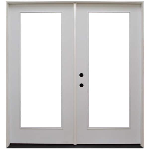 Steves & Sons 72 in. x 80 in. Reliant Series Retrofit White Primed Fiberglass Prehung Right-Hand Inswing Full Lite Glass Patio Door