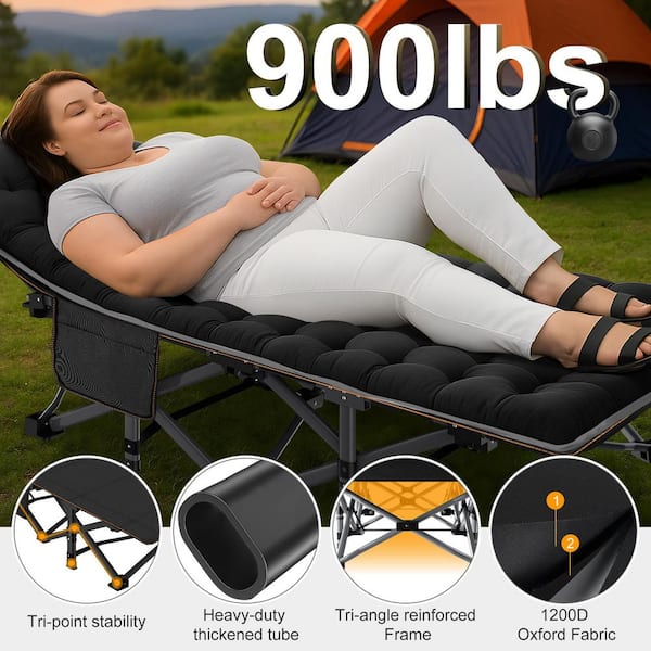 BOZTIY XXL Folding Camping Cot 78 in. L x 32 in. W Oversized Large