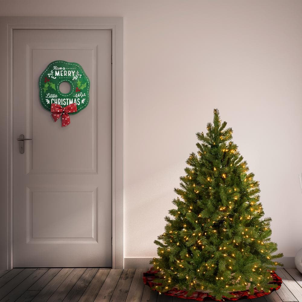 4.5 ft Green Douglas Fir Pre-Lit Christmas Tree with LED Lights