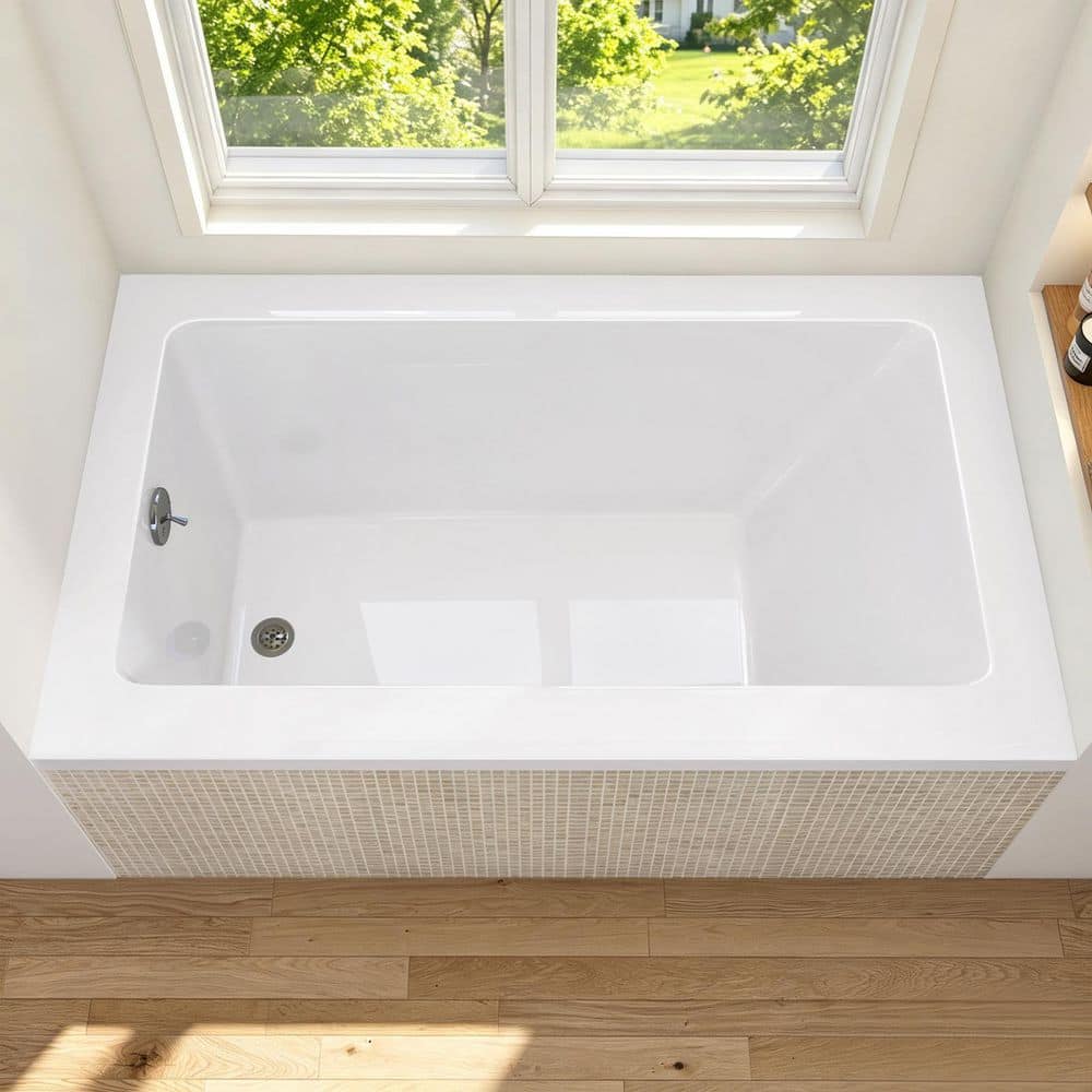 Zeafive 54 in. x 32 in. Rectangular Acrylic Drop-In Deep Soaking