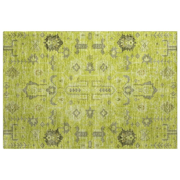 Dream Shag Premium Machine Washable Abstract ADS697 Aloe 2 ft. x 3 ft. Accent Rug