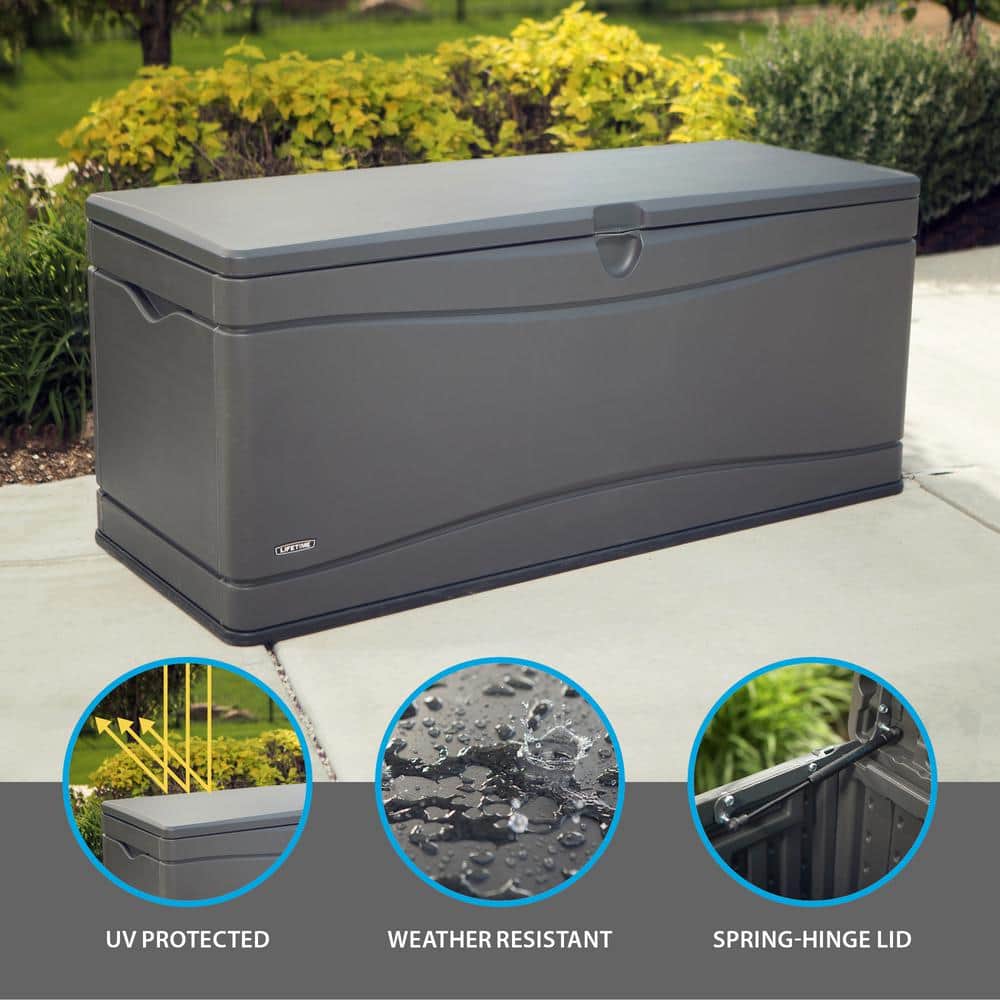 Gray Heavy Duty Lockable Plastic Deck Box, 60 in