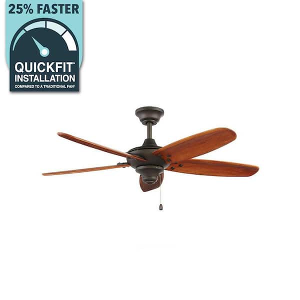 Altura 48 in. Indoor/Outdoor Oil-Rubbed Bronze Ceiling Fan with Downrod and Reversible Motor; Light Kit Adaptable