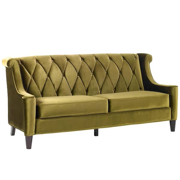 Armen Living Barrister Green Velvet Sofa
