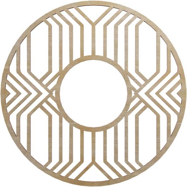 Ekena Millwork 16 in. x 16 in. x 1/4 in. Empire Wood Fretwork Pierced Ceiling Medallion, Birch