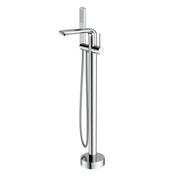 Single-Handle Freestanding Floor Mount Tub Faucet Bathtub Filler with ...