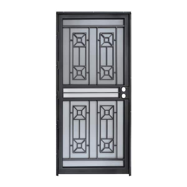 Craftsman 32 in. x 80 in. Universal/Reversible Hinging Steel Black Security Storm Door