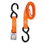 Keeper Cam Buckle Tie-Down Straps - 6ft X 1in, 400 Lb Load Limit, 2 Pack, Non-Marring Hooks For Motorcycles, ATVs, Gear