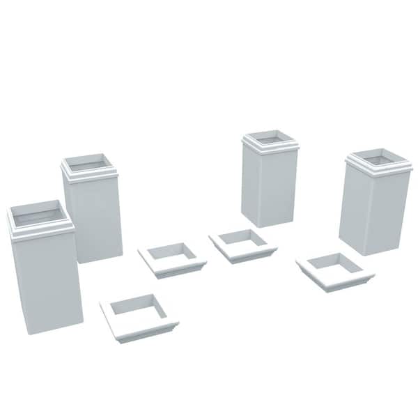 VITA Vinyl Arbor Base Molding and Trim Kit for 4"x4" Posts, White, BP80001