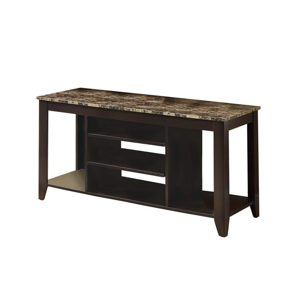 48 in. CAPPUCCINO Particle Board TV Stand Fits TVs Up to 48 in. with No Add