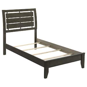 Serenity Mod Gray Wood Frame Twin Panel Bed