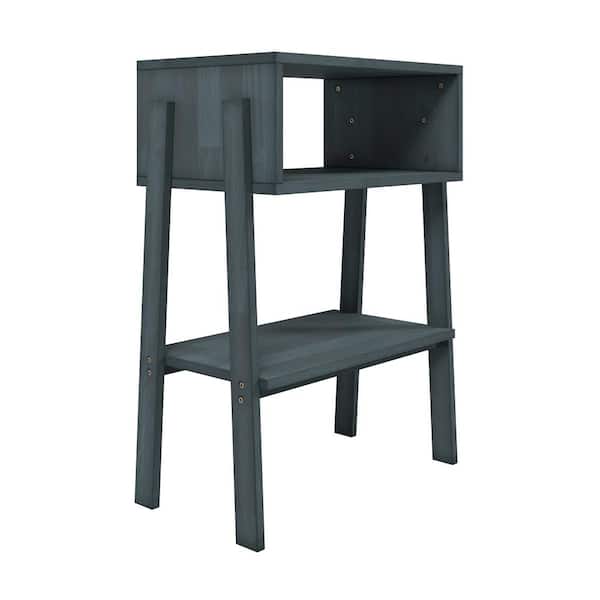 Handy Living Freemont 25 in. Wide Gray 2 Shelf Scandinavian Inspired Accent Bookcase