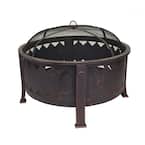29.75 in. W x 24 in. H Outdoor Round Leisure Metal Wood Burning Fire Pit in Oil Rubbed Bronze
