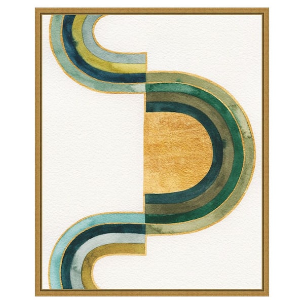 Amanti Art Analogous Arches III by Grace Popp 1-Piece Floater Frame Canvas Giclee Abstract Art Print 28 in. x 23 in.