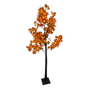 6 ft. LED Lighted Autumn Harvest Maple Leaf Tree - Warm White Lights