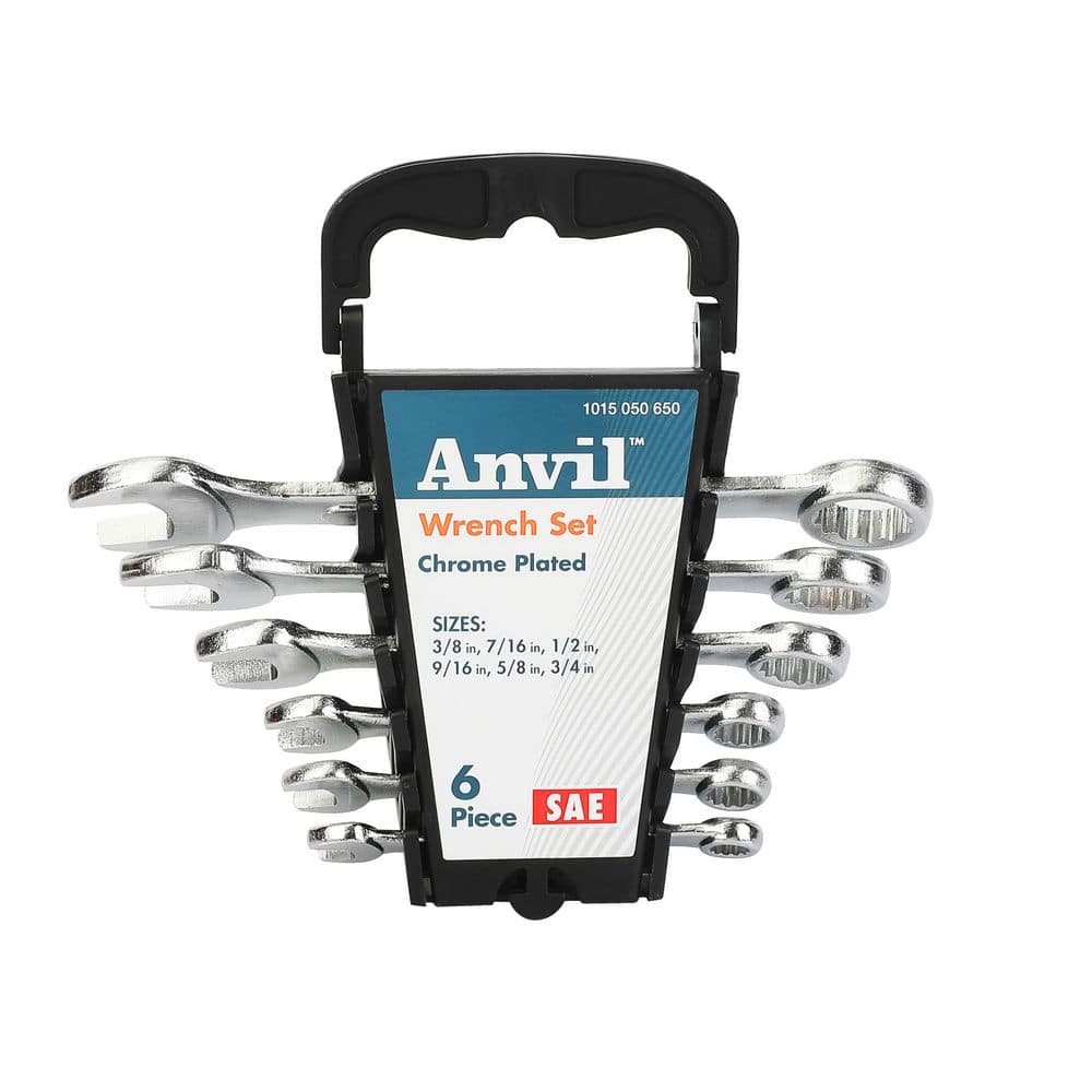 Anvil 6-Piece SAE Combination Wrench Set with Case 91942 - The Home Depot